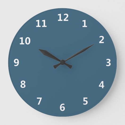 Plain Steel Blue Große Wanduhr (Vorderseite)