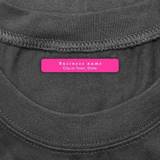 Plain Text Brand Name on Pink Rectangle Iron On Etiketten