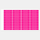 Plain Text Brand Name on Pink Rectangle Iron On Etiketten (Blatt)