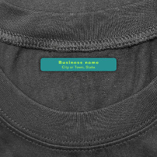 Plain Text Brand on Teal Green Rectangle Iron On Etiketten