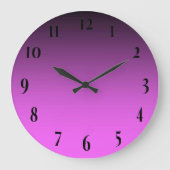 Plain Two Tone Pink Große Wanduhr (Vorderseite)