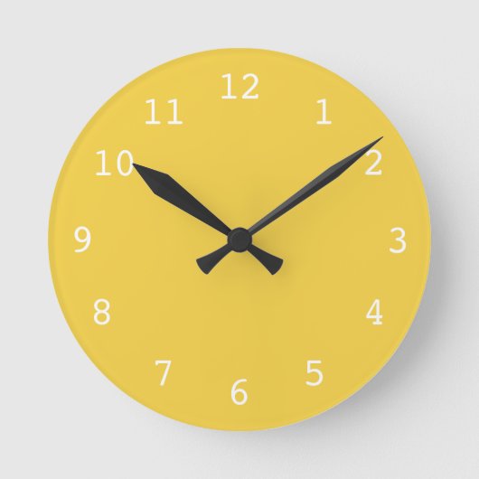 Plain yellow clock runde wanduhr (Vorderseite)
