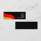 PlainBlackBusinessBack, GermanFlag, Name, Addre... Mini Visitenkarte (Vorne/Hinten)