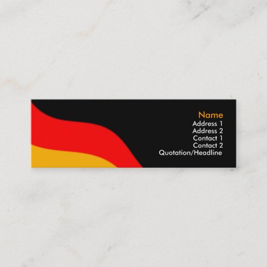 PlainBlackBusinessBack, GermanFlag, Name, Addre... Mini Visitenkarte (Vorderseite)