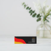 PlainBlackBusinessBack, GermanFlag, Name, Addre... Mini Visitenkarte (Stehend Vorderseite)