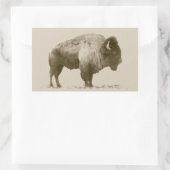 Plains Bison Rechteckiger Aufkleber (Tasche)