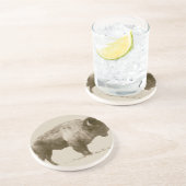 Plains Bison Sandstein Untersetzer (Seite)