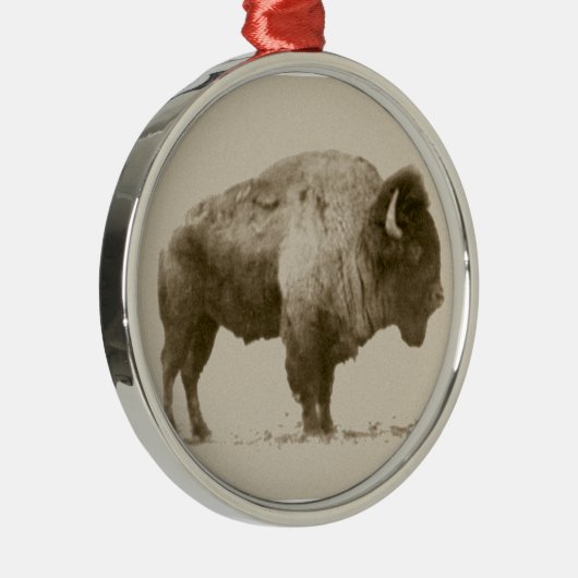 Plains Bison Silbernes Ornament (Rechts)