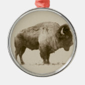 Plains Bison Silbernes Ornament (Vorne)