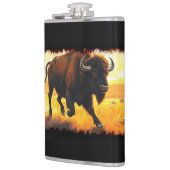 Plains Buffalo - Amerikanisches Büffelwerk Flachmann (Links)