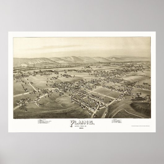 Plains, PA Panoramic Map - 1892 Poster (Vorne)