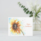 Plains Sunflower Post Card Postkarte (Stehend Vorderseite)