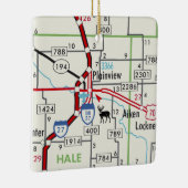 Plainview TX Road Map Keramikornament (Rechts)