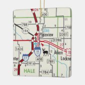 Plainview TX Road Map Keramikornament (Links)