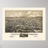 Plainville, CT Panoramic Map - 1878 Poster (Vorne)