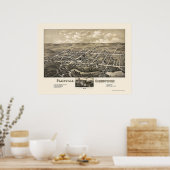 Plainville, CT Panoramic Map - 1878 Poster (Küche)