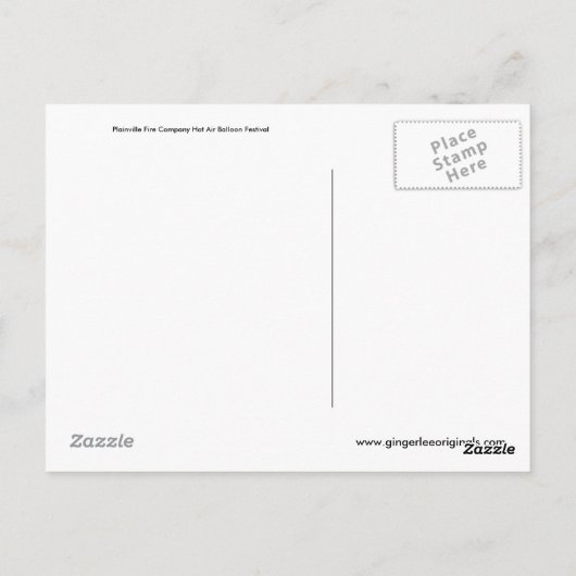 Plainville Fire Company Hot Air Ballon Festival Postkarte (Rückseite)