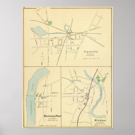 Plainville, Warehouse Pt, Windsor Poster (Vorne)