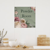 Plakat 12 x 12 Vintager Blumenwaschraum (Küche)