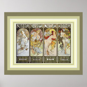 Plakat 16 x 20 Alphonse Mucha Les Saisons