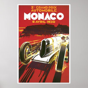 Plakat 1930 Monacos Grandprix