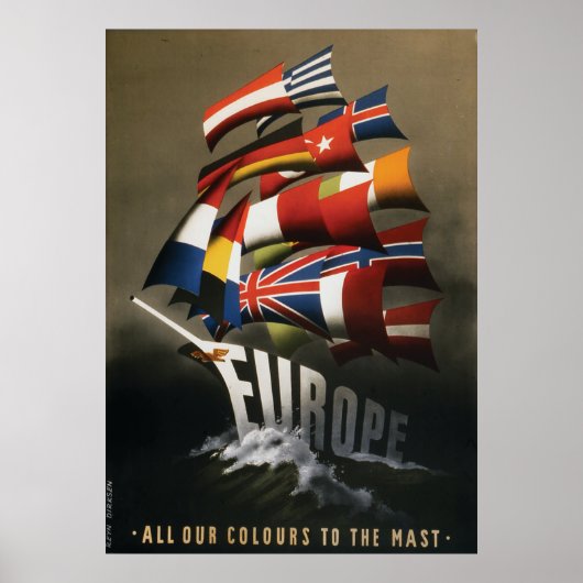 Plakat 34x48 zur Förderung des Marshall-Plans, 194 (Vorne)