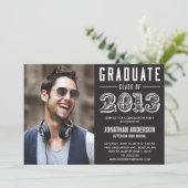 Plakat-Art-Abschluss-Einladung Einladung (Stehend Vorderseite)