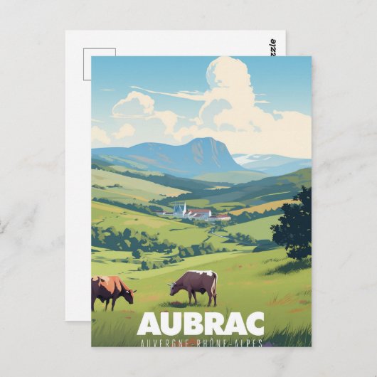 Plakat Aubrac - Auvergne-Rhône-Alpes - Frankreich Postkarte (Vorne/Hinten)