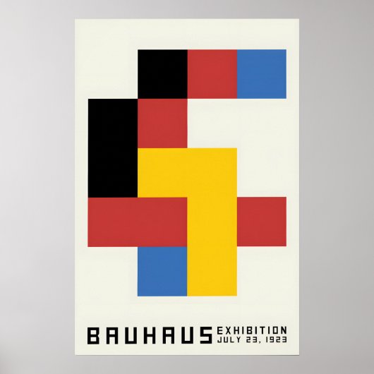 Plakat Bauhaus Design Cubes Ausstellung 1920er (Vorne)