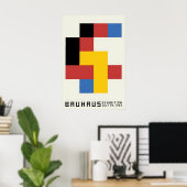 Plakat Bauhaus Design Cubes Ausstellung 1920er (Heimbüro)