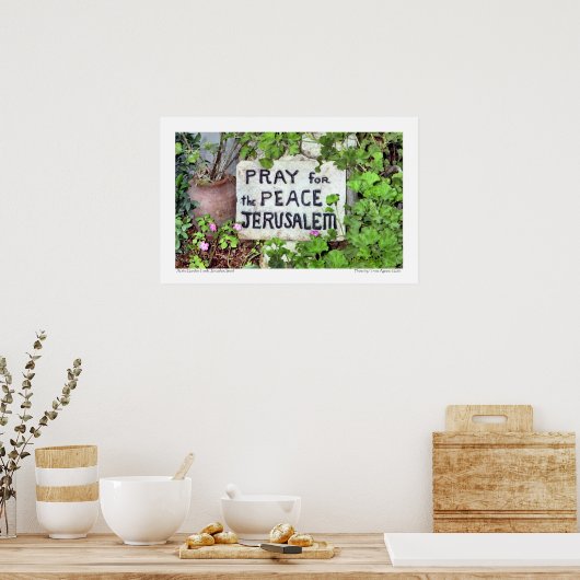 Plakat "Betet für den Frieden in Jerusalem" (Küche)