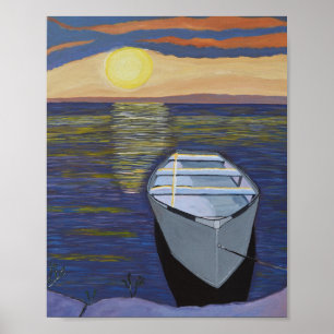 Plakat Boot am Ufer