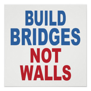 Plakat "Bridges Not Walls bauen" Poster