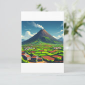 Plakat Cabo Verde - Vulkan und tropische Landschaf (Stehend Vorderseite)