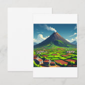 Plakat Cabo Verde - Vulkan und tropische Landschaf (Vorne/Hinten)