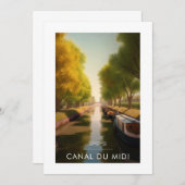 Plakat Canal du Midi - Frankreich - Illustration Dankeskarte (Vorne/Hinten)