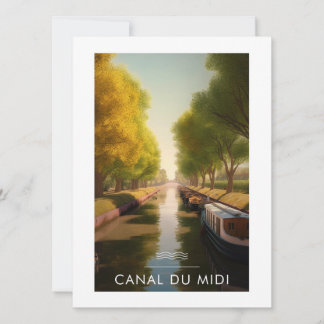 Plakat Canal du Midi - Frankreich - Illustration Feiertagskarte