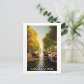 Plakat Canal du Midi - Frankreich - Illustration Postkarte (Stehend Vorderseite)