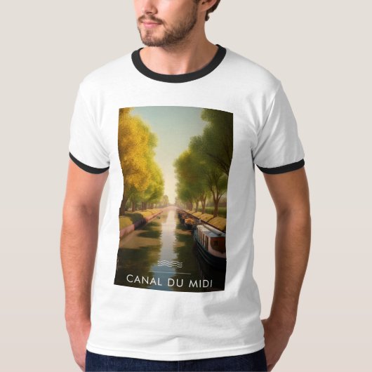 Plakat Canal du Midi - Frankreich - Illustration T-Shirt (Vorderseite)