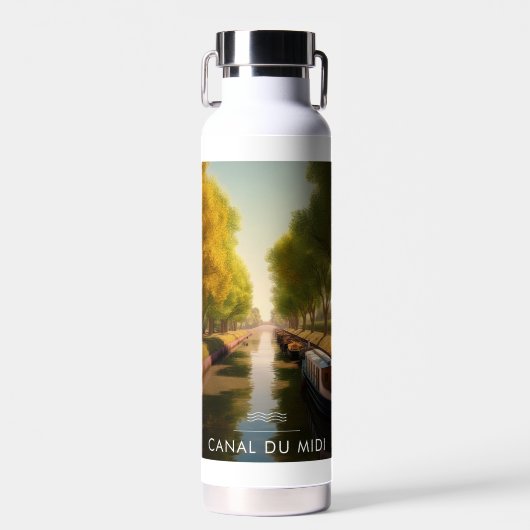 Plakat Canal du Midi - Frankreich - Illustration Trinkflasche (Vorne)
