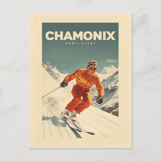 Plakat Chamonix - Frankreich - Mont-blanc illustra Postkarte (Vorderseite)