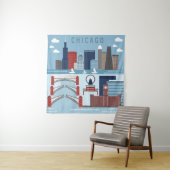 Plakat Chicagos Illinois Wandteppich (Beispiel (Horizontal))