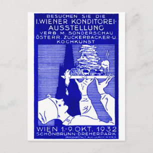 Plakat der Bäckereiausstellung Wien 1932 Postkarte