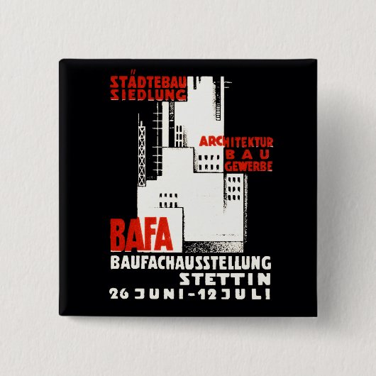 Plakat der Bauausstellung 1925 Button (Vorderseite)