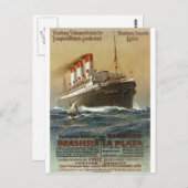 Plakat der Hamburg 1899 - Kreuzfahrtschiff Liner Postkarte (Vorne/Hinten)