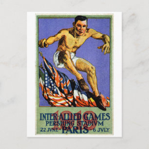 Plakat der Interalliierten Spiele 1919 Postkarte