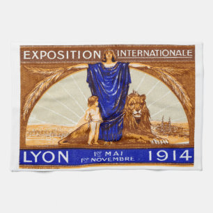 Plakat der internationalen Ausstellung Lyon 1914 Küchentuch