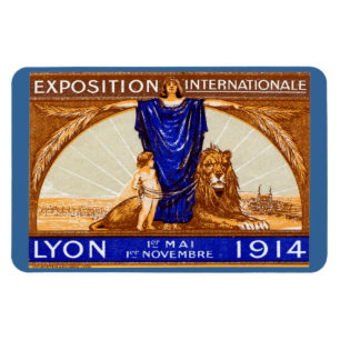 Plakat der internationalen Ausstellung Lyon 1914 Magnet