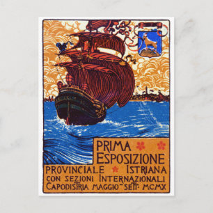 Plakat der Istrian Expo 1910 Postkarte