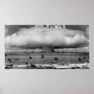Plakat des Bikini-Atoll-B/W